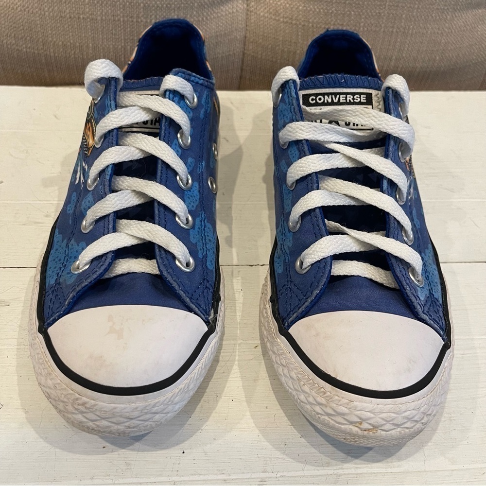 CONVERSE - Boy’s (Sz 2) Blue Dinosaur Beach Party Shoes 664247C - Picture 4 of 11